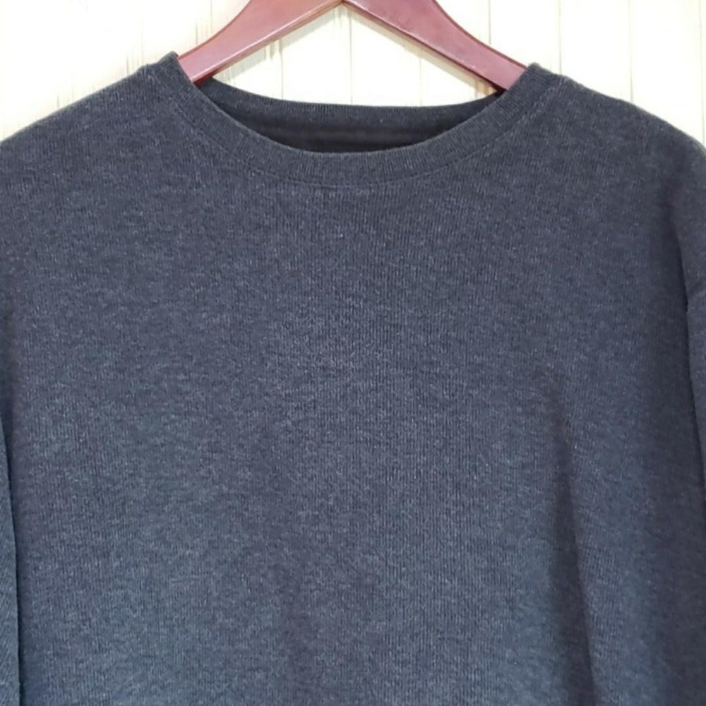 Banana Republic Sweater Mens Medium Gray 100% Cotton Crewneck Knit Pullover
